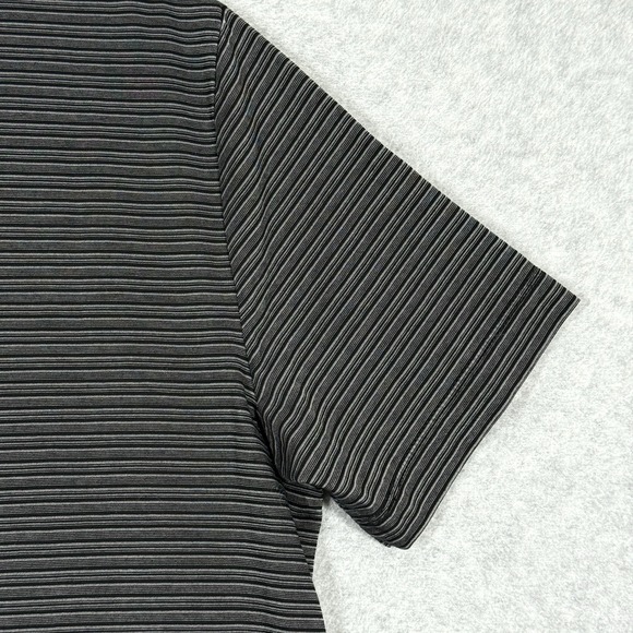 Billy Reid Polo Shirt Mens Small Garment Dyed Stripe Short Sleeve Black NWT - Picture 8 of 13